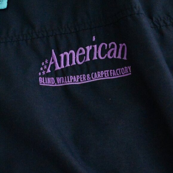 Vintage 90S Halloway Black Teal Zip Up Windbreaker Nautical Jacket XL - Picture 8 of 9